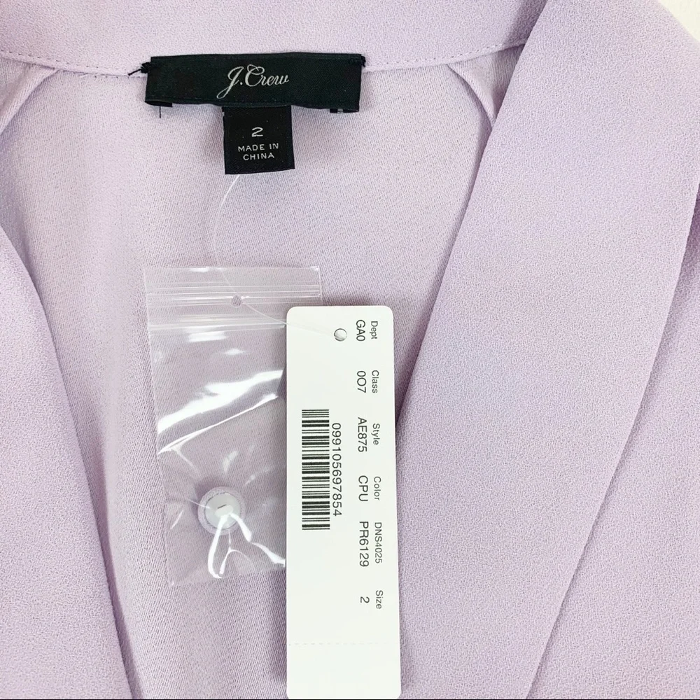 J Crew Drapey Faux-wrap‎ top in 365 crepe lavender